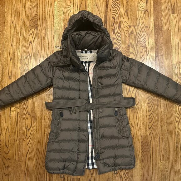 Burberry Brit Women’s Down Puffer Jacket – Size Small (Mink Grey) - Picture 1 of 9